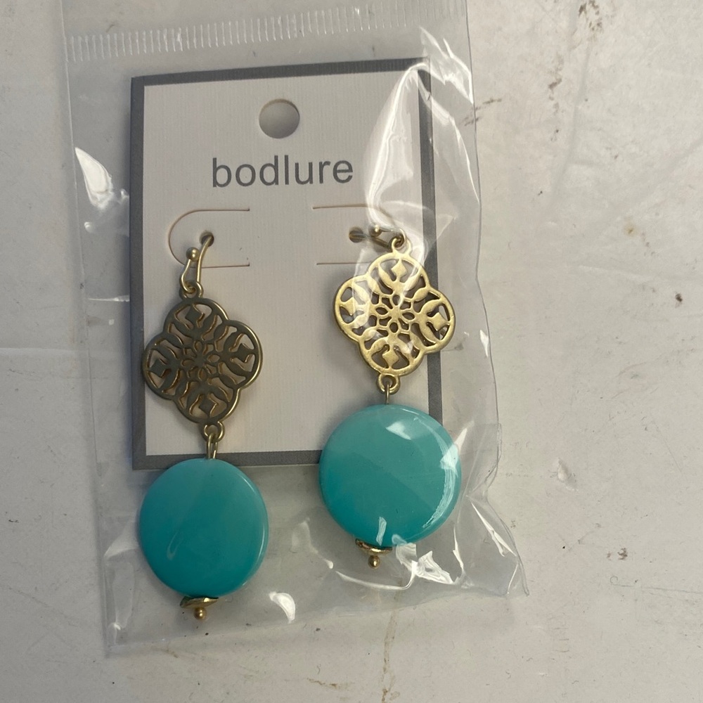 Gold and Blue Earrings